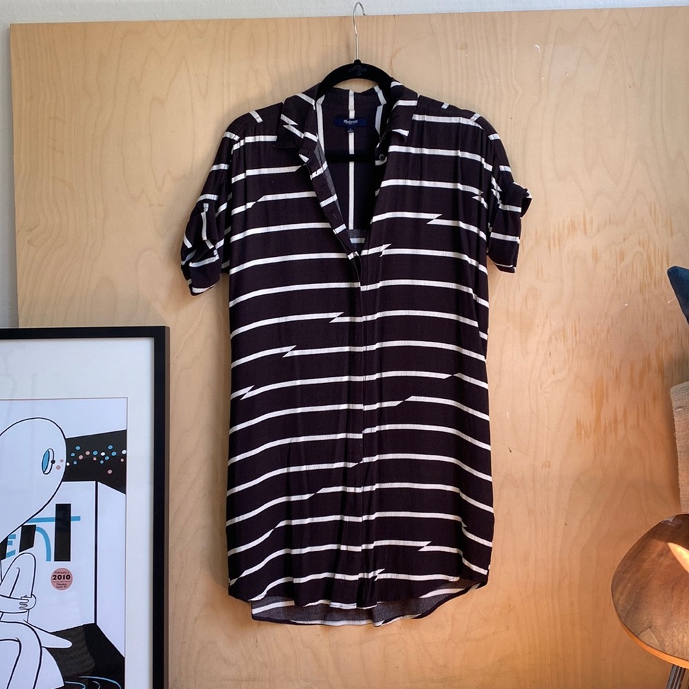 Madewell | Stripe Button Down Courier Dress S